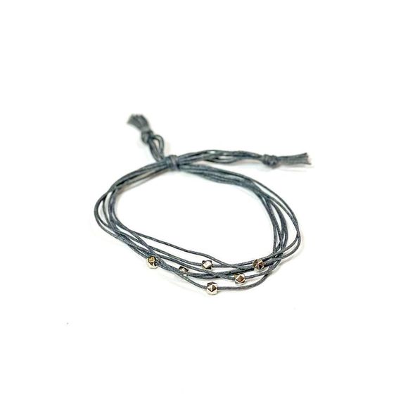 FREE!! With purchase! Multiple thread gray bracelet silver beads adjust - Picture 1 of 3